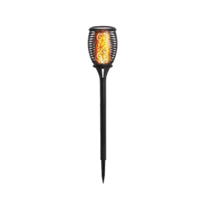 Lampa solara cu efect de flacara tip tarus - 33 LED-uri,10 cm, negru