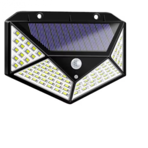 Lampa Solara 100 LED-uri cu Senzor de Miscare, Model Nou, Rezistenta la Apa, 3 Moduri de Iluminare, Autonomie Mare - Ideala pentru Gradina si Spatii Exterioare