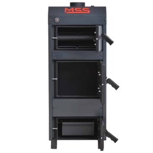 Cazan termic pe lemne, carbune, brichete MSS Eco Plus, 30 kW, cu ardere normala, din otel, tiraj natural, cu regulator de tiraj